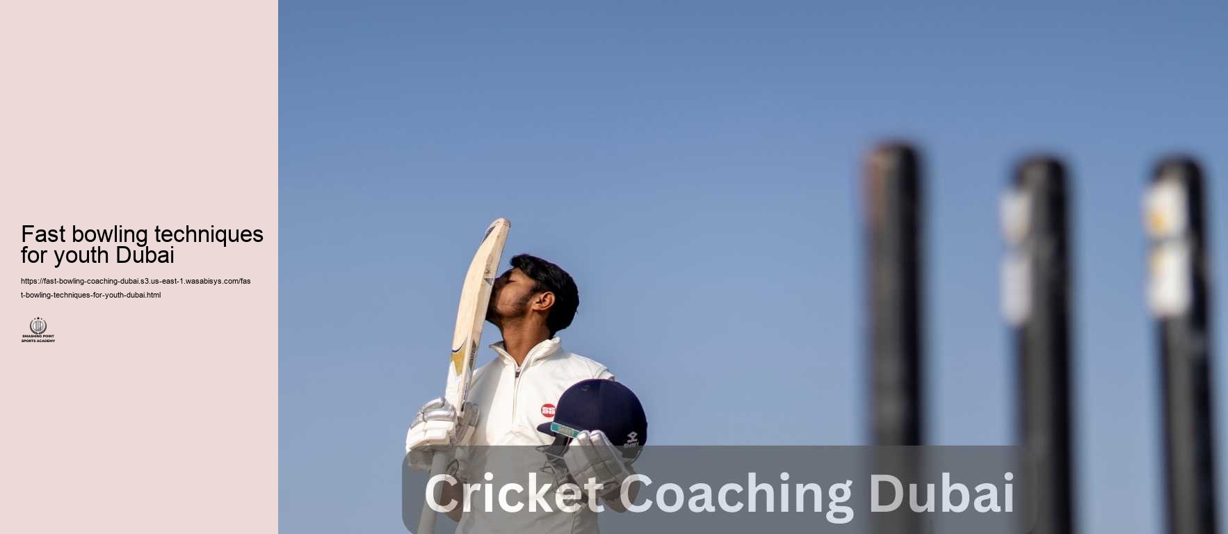 Fast bowling techniques for youth Dubai